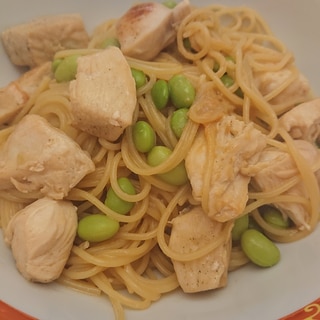 チキンと枝豆の♥️和風味噌パスタ